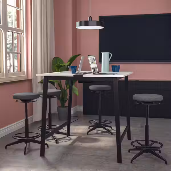 MITTZON МИТТЗОН Конференц-стол - белый/чёрный 120x108x105 см - фото 2