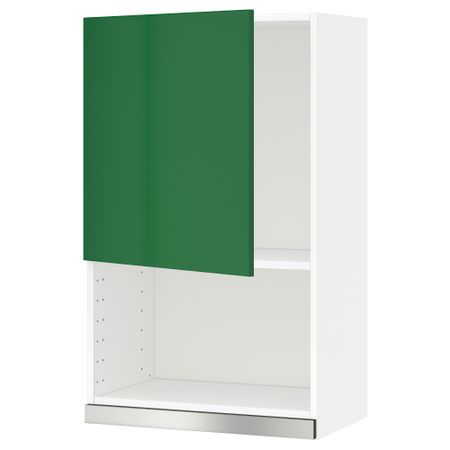 Навесной шкаф для СВЧ-печи МЕТОД, белый, Флэди зеленый