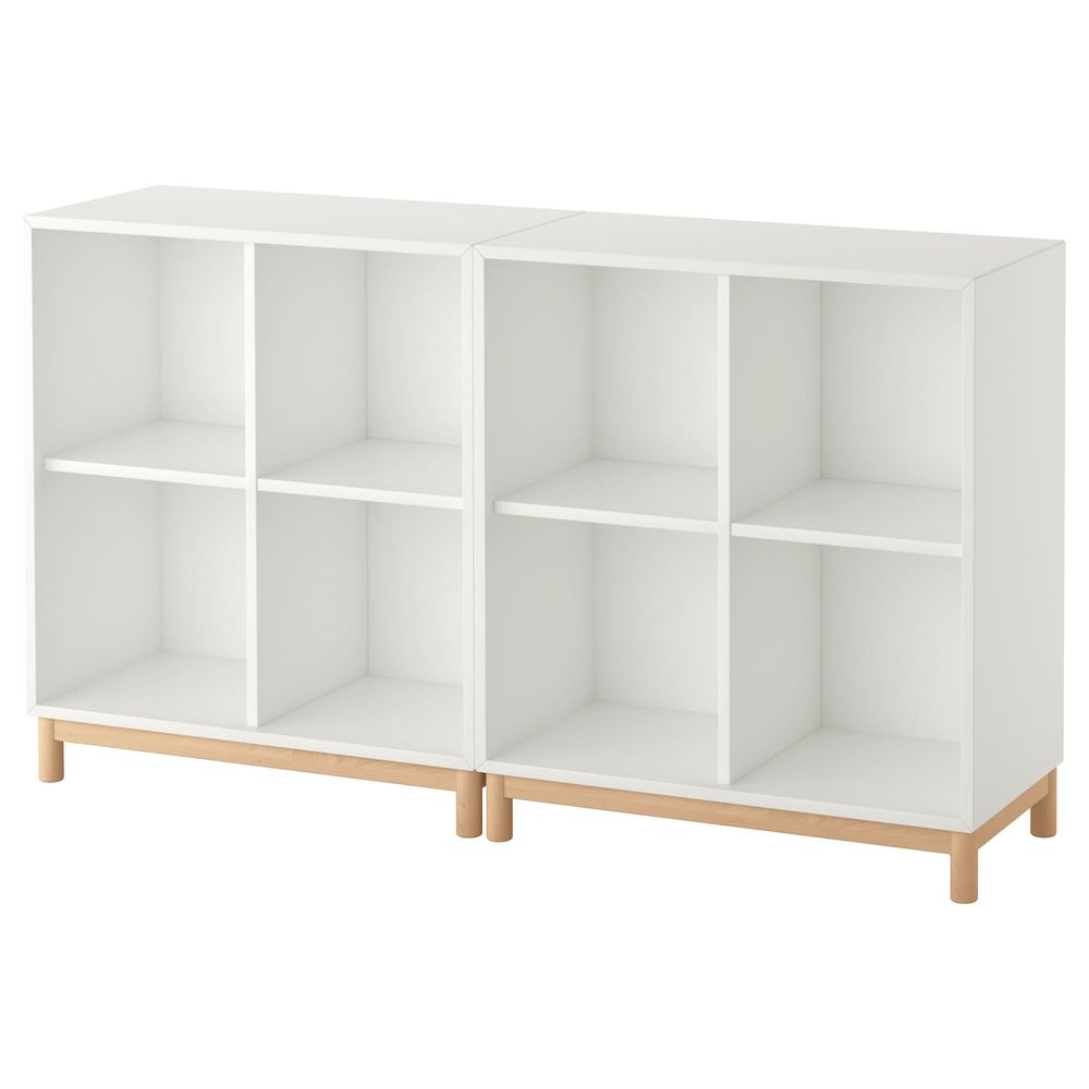 Комбинация шкафов с ножками, белый 140x35x80 см IKEA ЭКЕТ 892.864.81 - фото 1