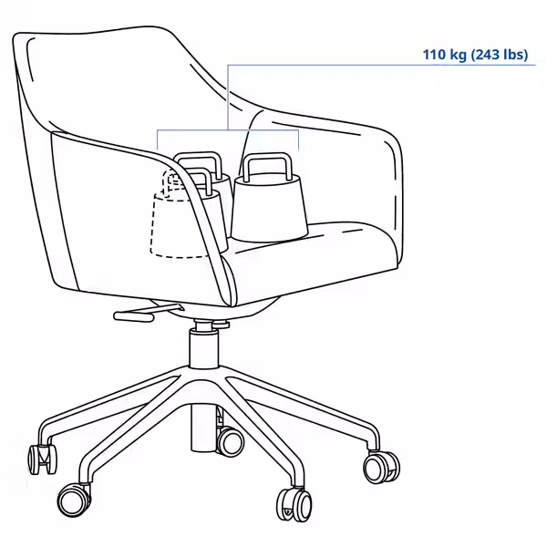 TOSSBERG / LÅNGFJÄLL Конференц-стул - Grann светло-коричневый/чёрный - фото 3