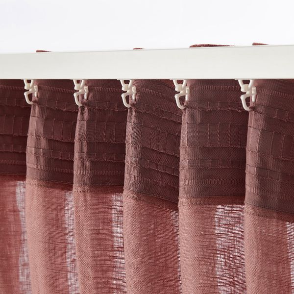 Гардины, 1 пара, светлый коричнево-розовый 145x300 см IKEA ЛЕЙОНГЭП 304.537.21 - фото 2