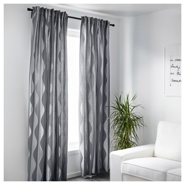 Гардины, 1 пара МУРРУТА, серый (145x300 см) - фото 2