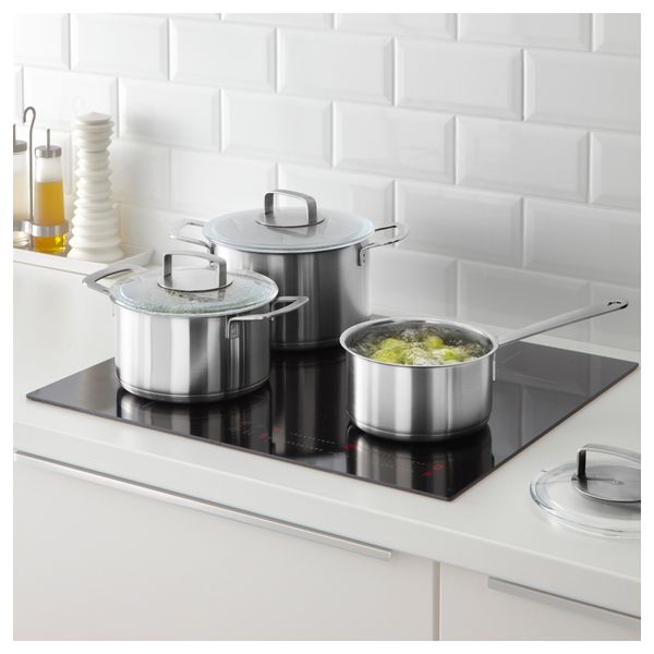 Набор кухонной посуды, 3 предмета ИКЕА/365+, нержавеющ сталь, стекло - фото 2