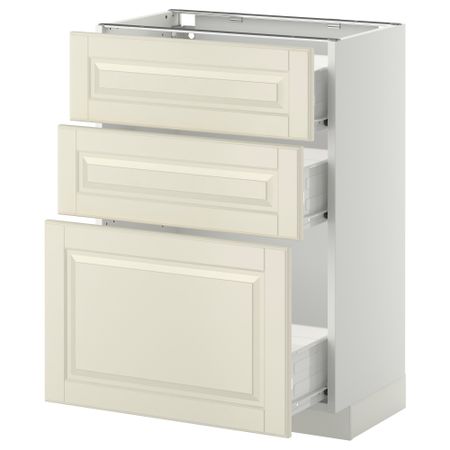 Напольный шкаф с 3 ящиками МЕТОД / ФОРВАРА, белый, Будбин белый с оттенком