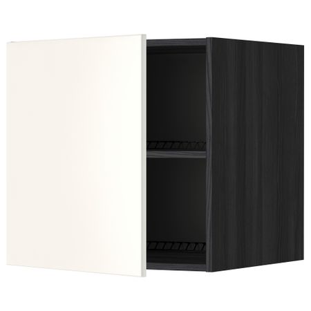 Верхний шкаф на холодильник, морозильник МЕТОД, черный, Веддинге белый