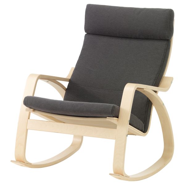 Подушка-сиденье на кресло ПОЭНГ, Финнста серый - схема-чертеж с размерами