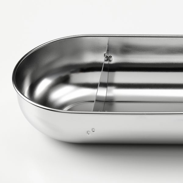 Контейнер с крышкой и разделителем, нержавеющая сталь, бежевый, 0.7 л IKEA HALVVARM ХАЛЬВВАРМ 204.972.21 - фото 4