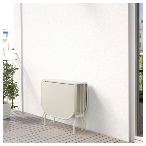 Складной стол, садовый САЛЬТХОЛЬМЕН, бежевый (24x77x130x74 см) - фото 2