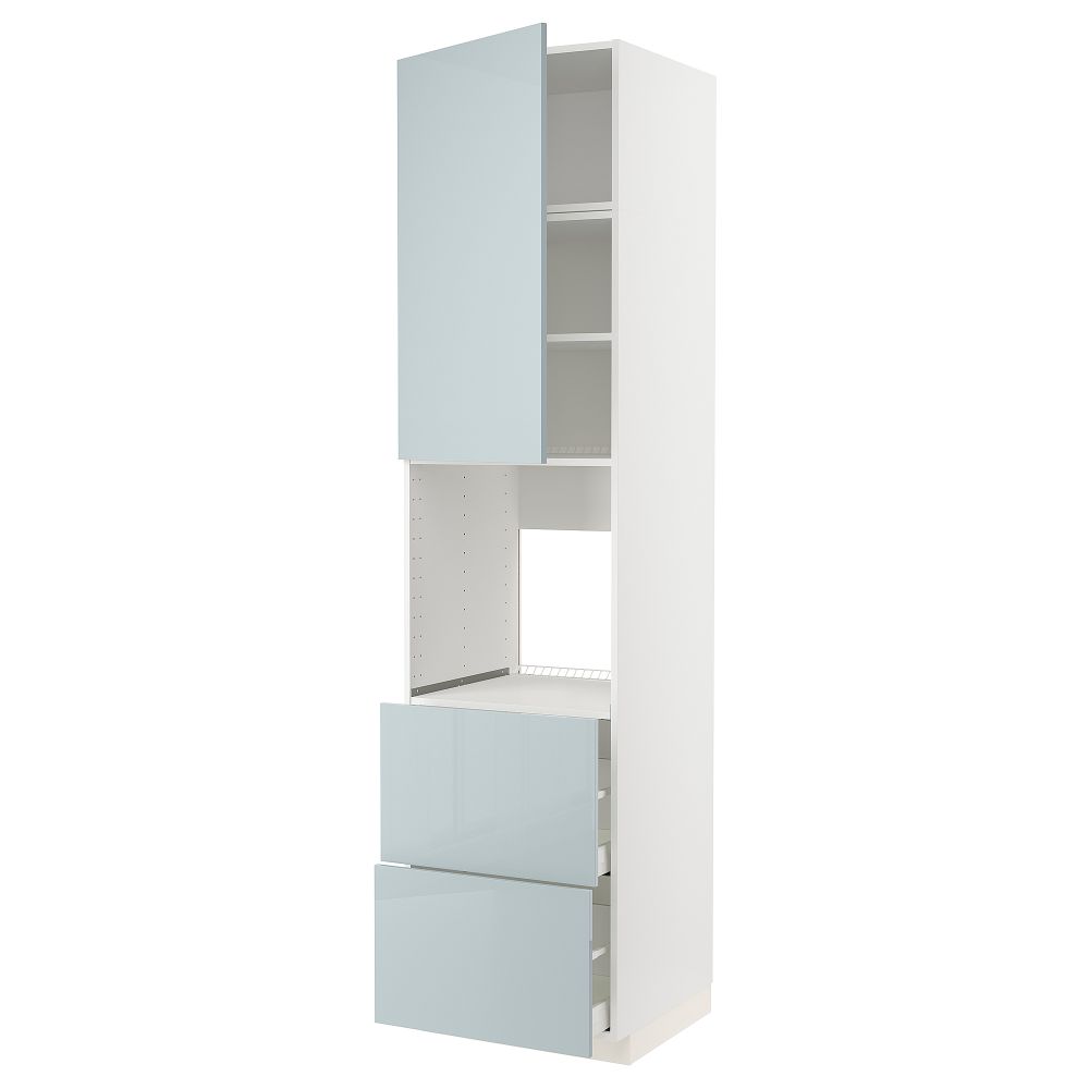 Высокий шкаф для духовки + дверь, 2ящика, 60x60x240 cm IKEA METOD МЕТОД, MAXIMERA МАКСИМЕРА 794.790.36 - фото 1