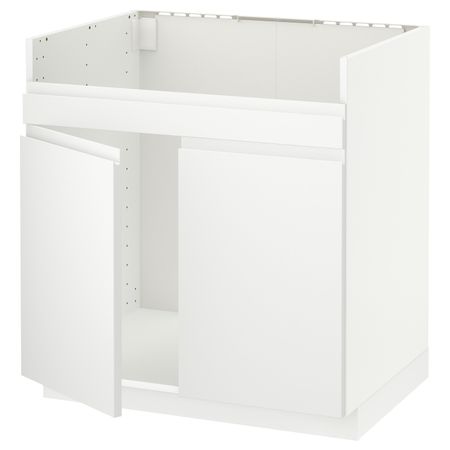 Шкаф для двойной мойки ХАВСЕН, белый/Воксторп матовый белый 80x60 см IKEA METOD МЕТОД 594.447.50