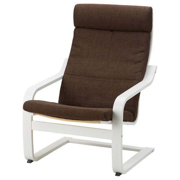 Кресло ПОЭНГ, белый, Шифтебу коричневый - схема-чертеж с размерами