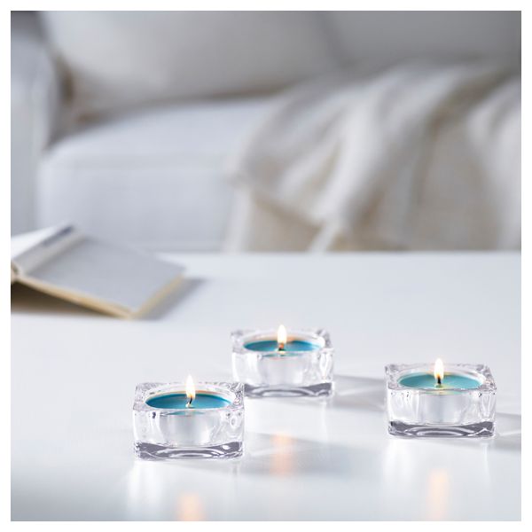 Аромат свеча в металической подставке СИНЛИГ, морской бриз, бирюзовый - фото 2