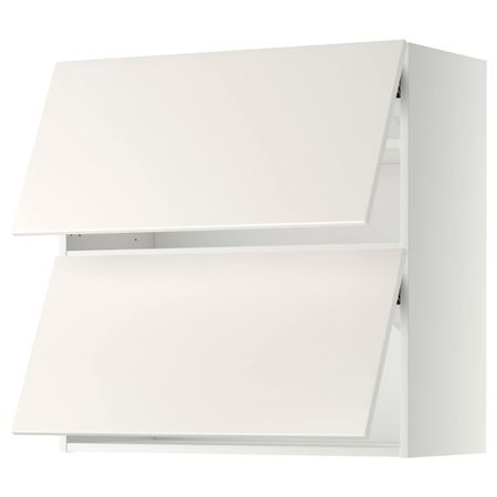 Навесной шкаф, 2 дверцы, горизонтал, белый/Веддинге белый 80x80 см IKEA METOD МЕТОД 993.916.84