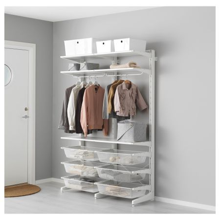 Стойка, ножка, сетчатые корзины АЛЬГОТ, белый (132x47x194 см)