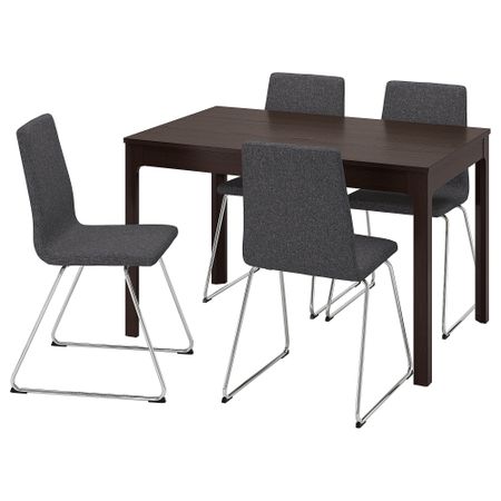 Стол и 4 стула IKEA EKEDALEN ЛЕН ЭКЕДАЛЕН, LILLÅNGEN ЛИЛЛОНГЕНÅNÄS 094.951.29
