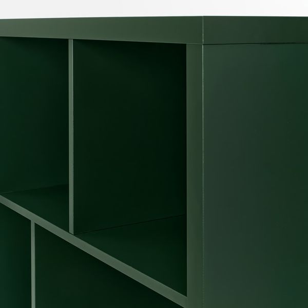 KALLAX Стеллаж с основанием - темно-зеленый/чёрный 147x39x94 см - фото 4