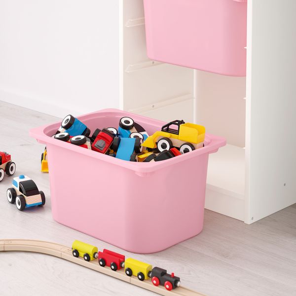 Комбинация для/хранения+контейнеры, белый, розовый 46x30x145 см IKEA ТРУФАСТ 292.222.13 - схема-чертеж с размерами
