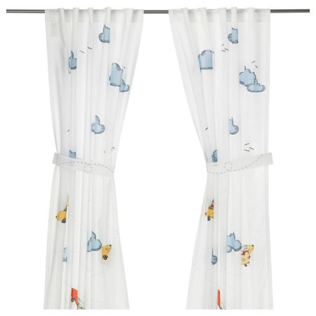 Гардина с прихватом ФЛЮГНИНГ, белый (120x300 см)