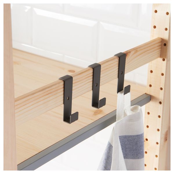 1 секция, полки/ящики ИВАР, сосна, серый (89x50x179 см) - фото 4