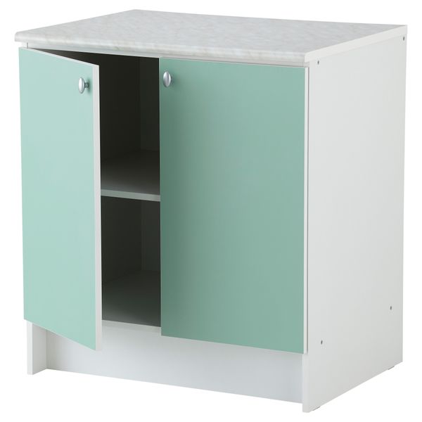 Напольный шкаф с дверьми АЛЬБРУ, светло-зеленый (80x89 см) - схема-чертеж с размерами