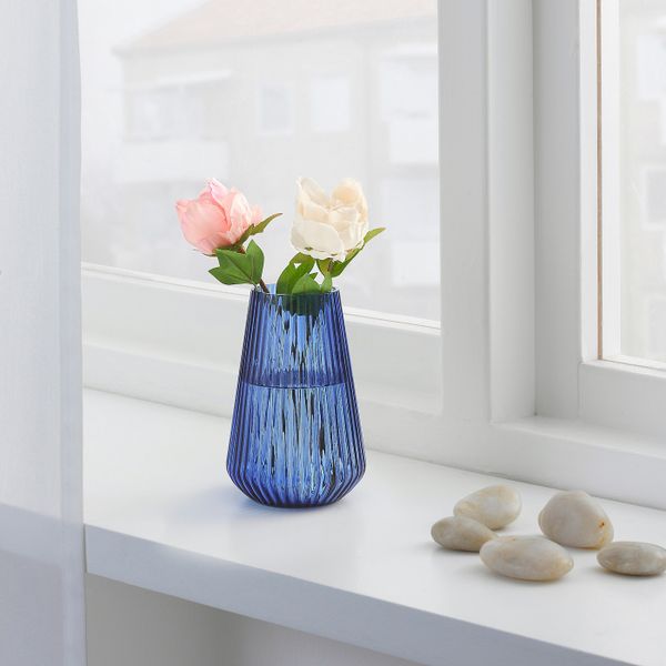 Ваза, синий 18 см IKEA HÖSTDAG ХЁТСТДАГ 305.176.24 - фото 2