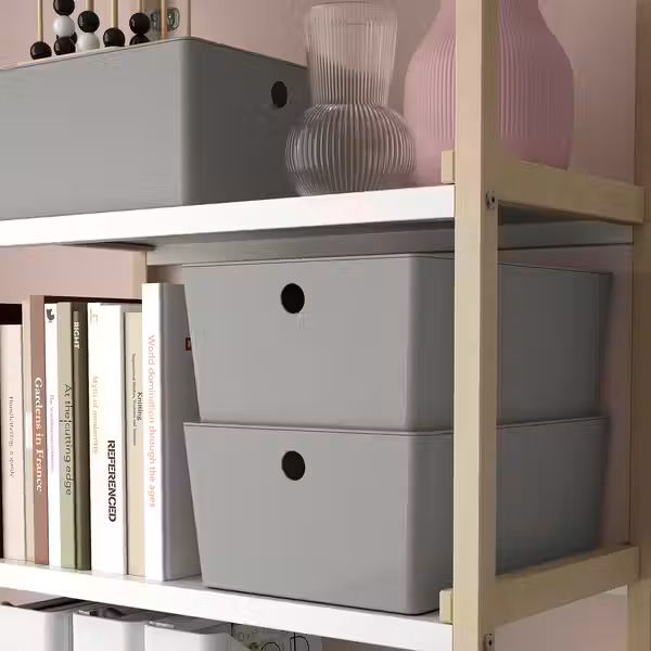 KUGGIS Контейнер - светло-серый 26x35x15 см - фото 6