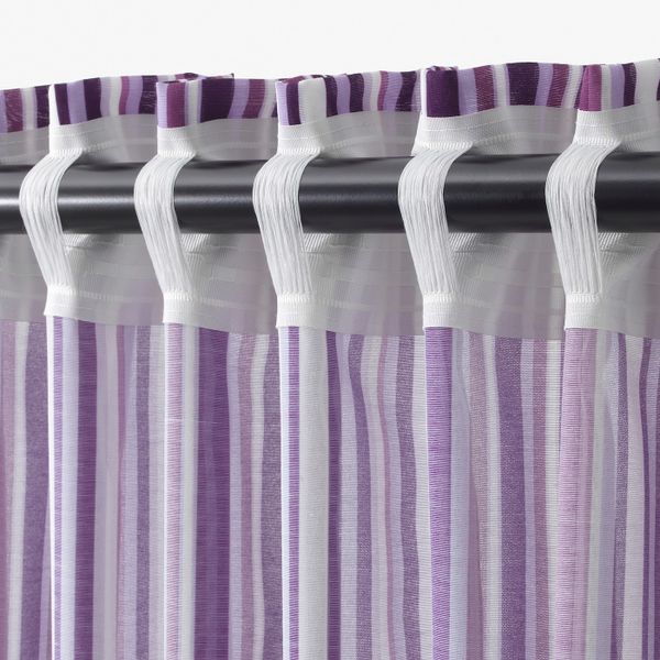 Гардины, 1 пара, сиреневый/в полоску 145x300 см IKEA ПРАКТКЛОККА 204.363.60 - фото 2