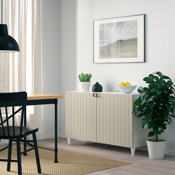 Комбинация для хранения с дверцами, белый/СУТТЕРВ/КАББАРП серо-бежевый 120x42x74 см IKEA BESTÅ БЕСТО 593.848.74 - фото 5