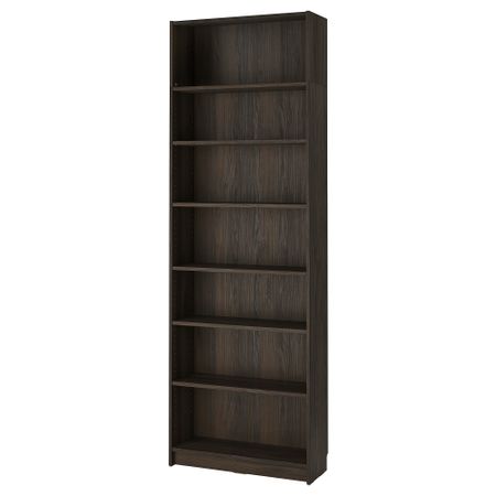Стеллаж с верхней полкой, темно-коричневый под дуб, 80x28x237 см IKEA BILLY БИЛЛИ 295.818.85