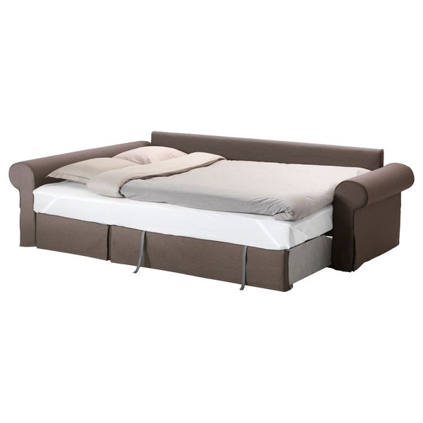 Диван-кровать с козеткой БАККАБРУ / МАРИЕБЮ, Йонсбуда коричневый - фото 2