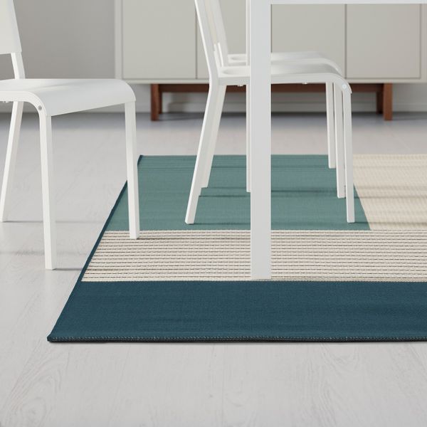 Ковер безворсовый, для дома, улицы зелено-синий 200x250 см IKEA РОШИЛЬДЕ 903.709.59 - фото 5