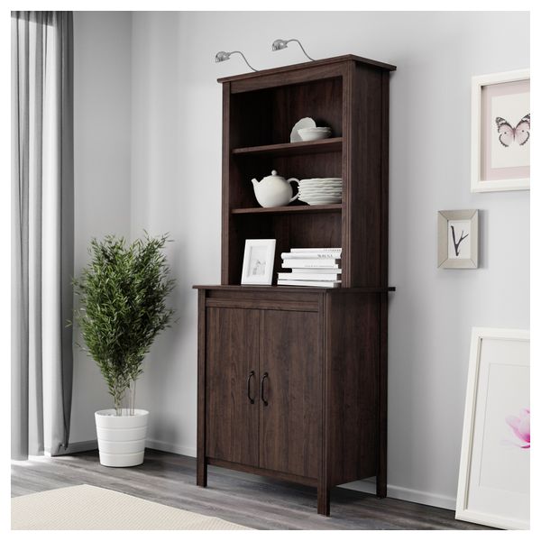 Высокий шкаф с дверцей БРУСАЛИ, коричневый (80x190 см) - фото 2