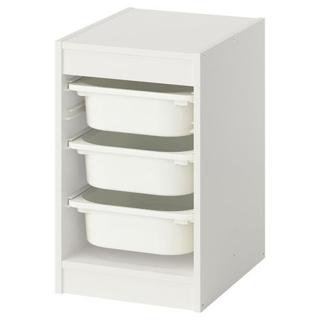TROFAST Комбинация д/хранения+контейнеры - белый/белый 34x44x56 см