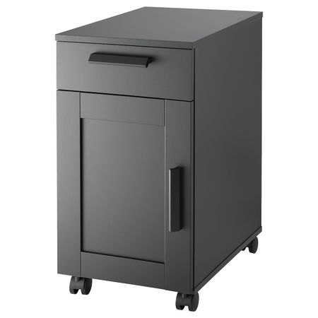 Тумба с ящиками на колесах, черный 35x68 см IKEA BRIMNES БРИМНЭС 704.784.37