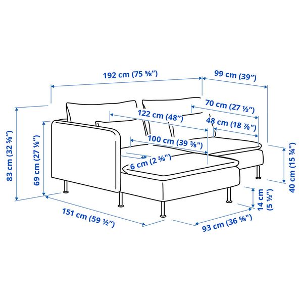 IKEA, дополнительный ракурс - схема-чертеж с размерами