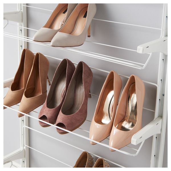 Настенная шина, модуль для обуви АЛЬГОТ, белый (66x21x199 см) - схема-чертеж с размерами