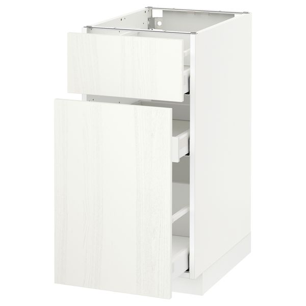 Напольный шкаф, выдвижной секцией, ящик МЕТОД / МАКСИМЕРА, белый, Росдаль белый - схема-чертеж с размерами
