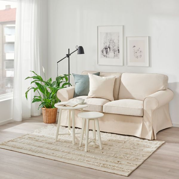 Ковер безворсовый, неокрашенный/белый с оттенком 133x195 см IKEA PEDERSBORG ПЭДЕРСБОРГ 605.001.51 - схема-чертеж с размерами