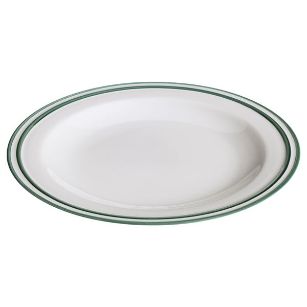 Тарелка ЭНИГТ, белый с оттенком, зеленый (28 см) - фото 1