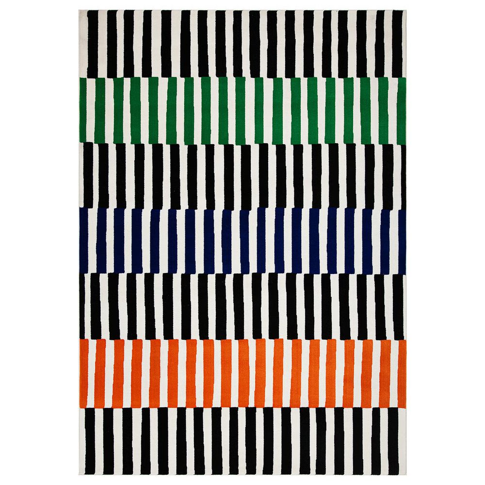 VÄNDPLATS ВЭНДПЛАТС Ковер, короткий ворс - разноцветный/полоска 170x240 см - фото 1