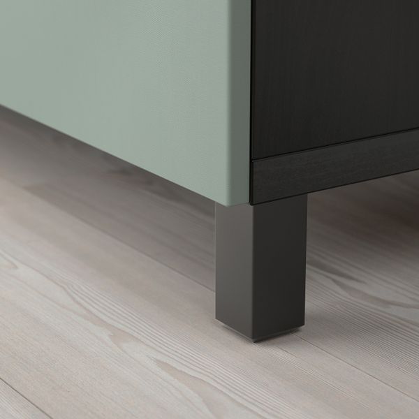 Тумба под ТВ, с дверцами, черно-коричневый/нотвикен/стуббарп серо-зеленый 120x42x74 см IKEA BESTÅ БЕСТО 992.990.58 - фото 3