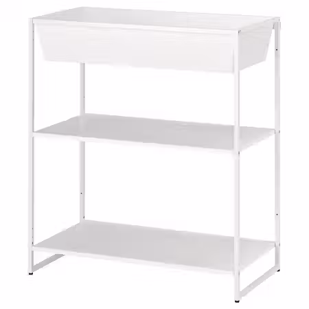 JOSTEIN Стеллаж с контейнером - д/дома/улицы/металлический белый 81x40x90 см