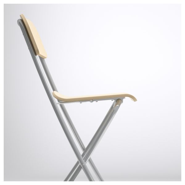 Стул барный, складной ФРАНКЛИН, березовый шпон, серебристый (74 см) - фото 4