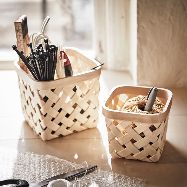 Набор корзин, 2 штуки, тополь IKEA INSVEP ИНСВЕП 504.767.93 - фото 2