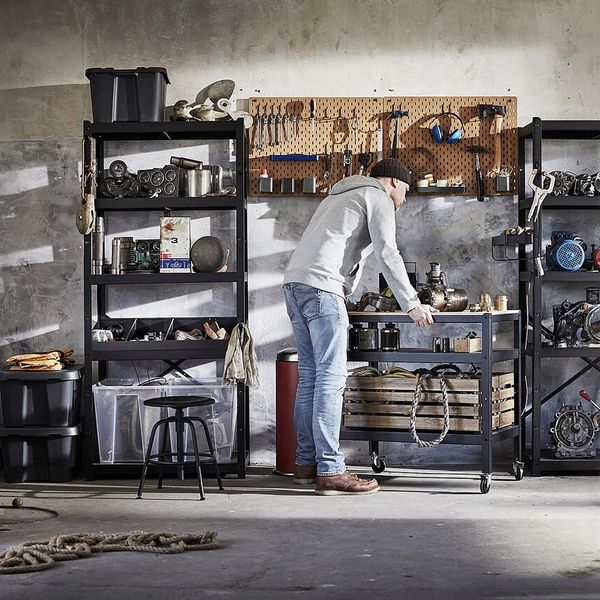 Стол-тележка, черный/сосновая фанера 85x55 см IKEA BROR БРУР 703.828.16 - фото 8