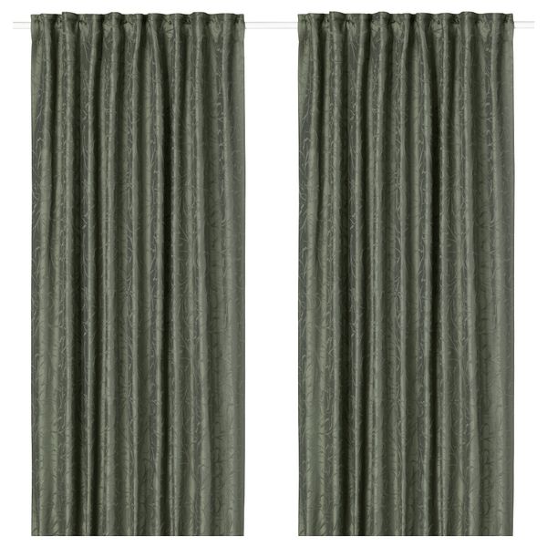 Гардины, 1 пара ФРИТСЕ, зеленый (145x300 см) - фото 1