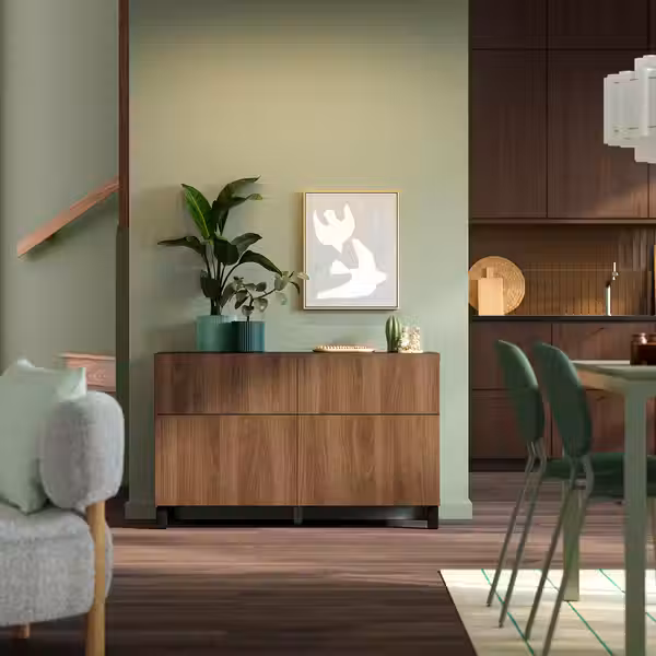 BESTÅ Комб для хран с дверц/ящ - схема-чертеж с размерами