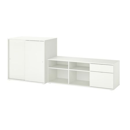VIHALS Комбинация для хранения/под ТВ - белый 242x37x90 см