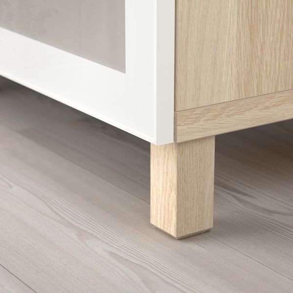 Комбинация для хранения с дверцами, под беленый дуб/глассвик/стуббарп белый матовое стекло 180x42x74 см IKEA BESTÅ БЕСТО - фото 6