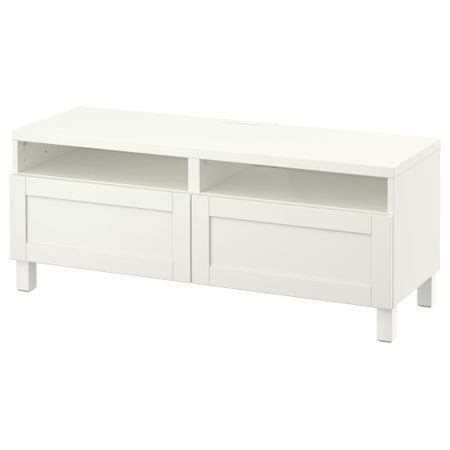 Тумба для ТВ с ящиками БЕСТО, Ханвикен белый (120x40x48 см)